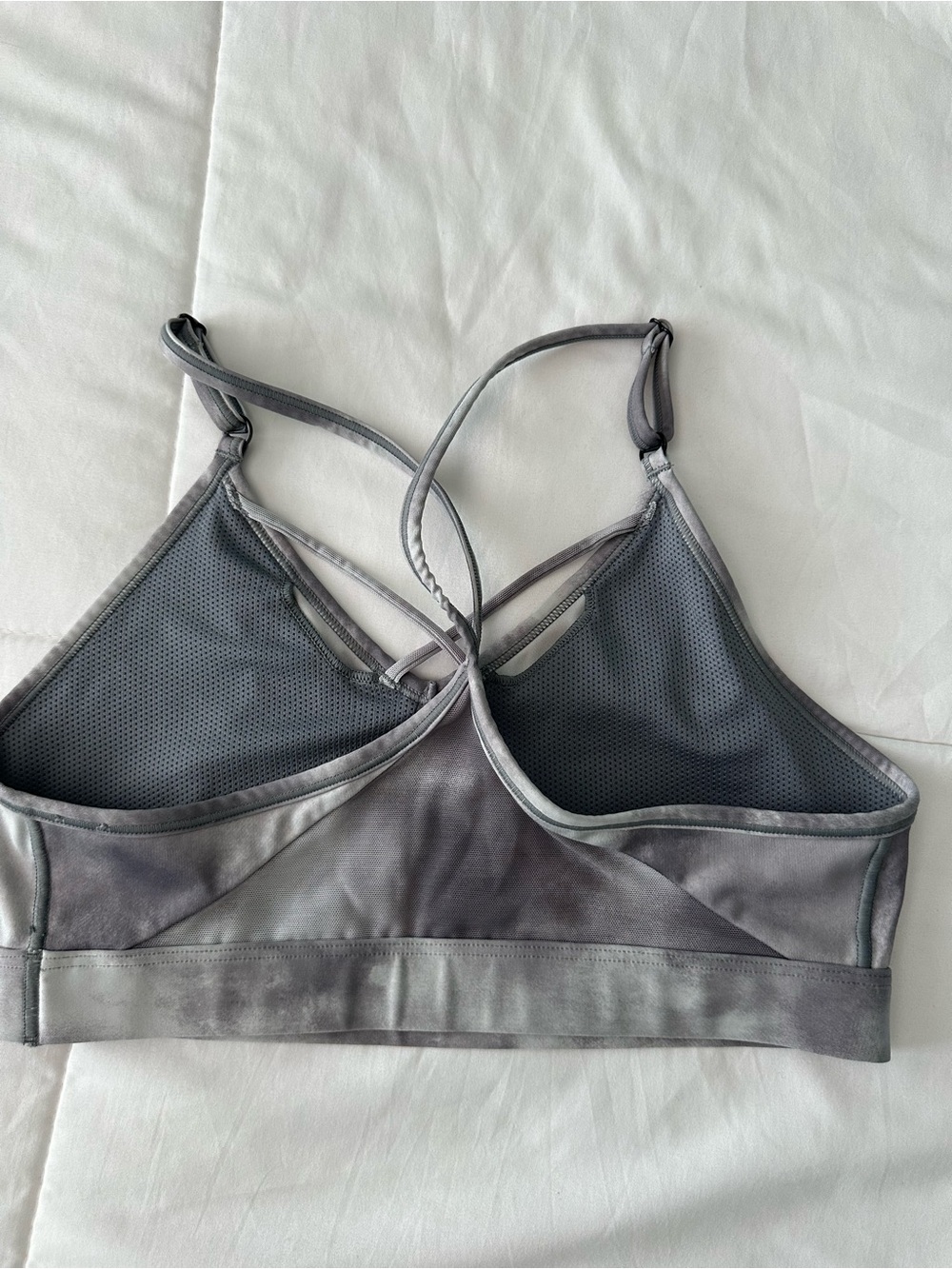 Nike Women's Gray Tie-Dye Strappy Sports Bralette - Picture 2 of 3